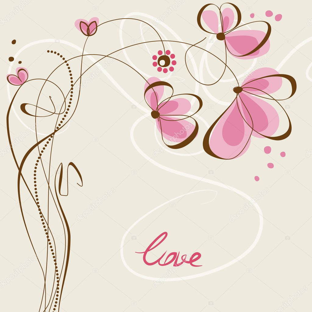 Love floral card