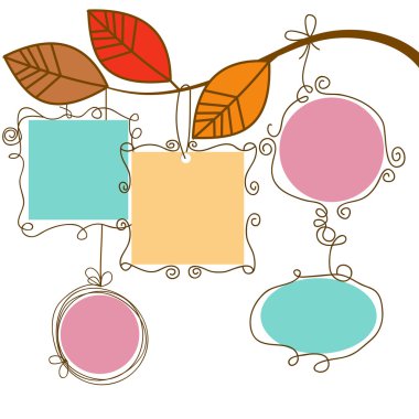 Tree branch hanging frames clipart