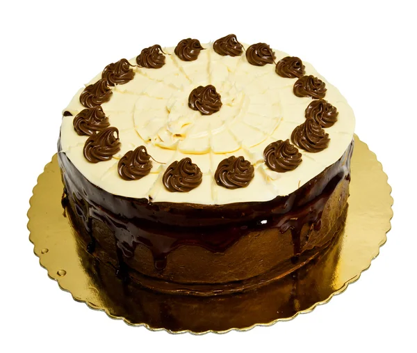 Шоколадний і карамельний торт — стокове фото