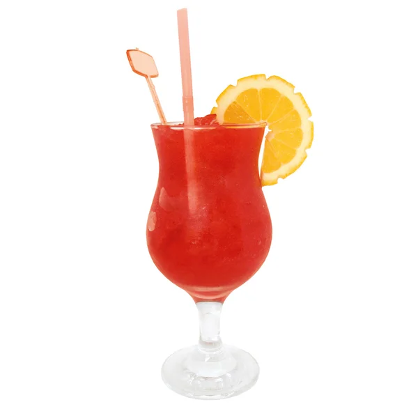 Strawberry daiquiri cocktail isolerad på vit bakgrund — Stockfoto