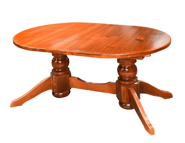 Table en bois isolée sur fond blanc — Photo
