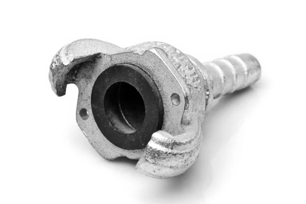 Conexão de tubulação de gás de metal com bota de borracha — Fotografia de Stock