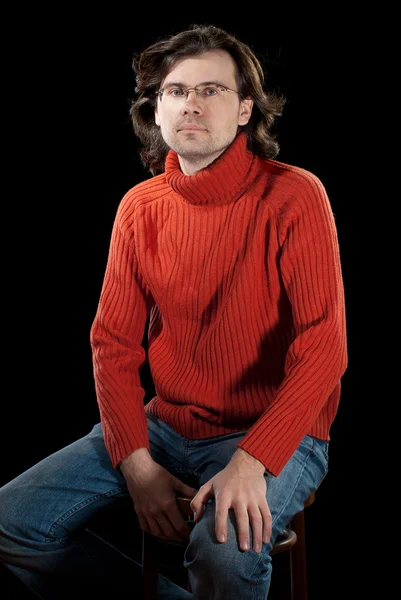 Man in red sweater. — Stock Photo, Image