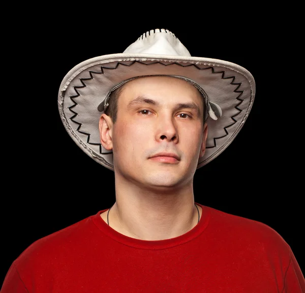 Człowiek nosi kowbojski kapelusz. — Zdjęcie stockowe