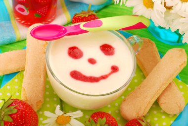 Semolina dessert for baby clipart