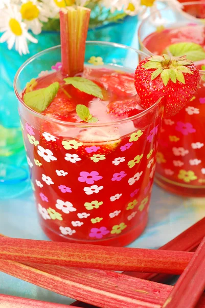 Strawberry and rhubarb compote — Stock Photo, Image