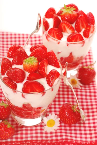 Strawberry and coconut dessert — Stock Photo, Image