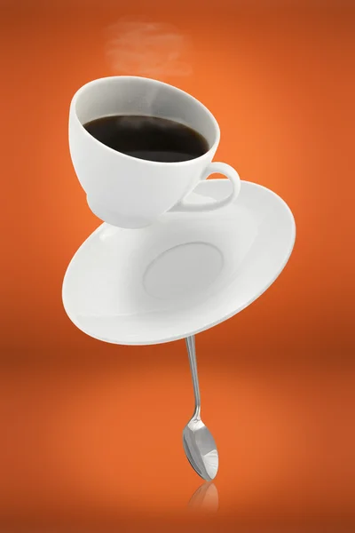 Falling coffee cup — Stock Photo, Image