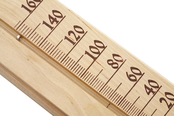 Termometro in legno, sauna — Foto Stock