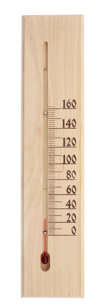 stock image Wooden thermometer, sauna