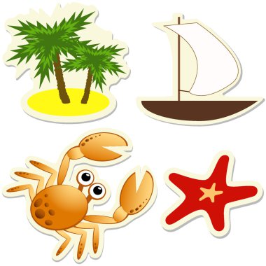 Tropical stickers clipart