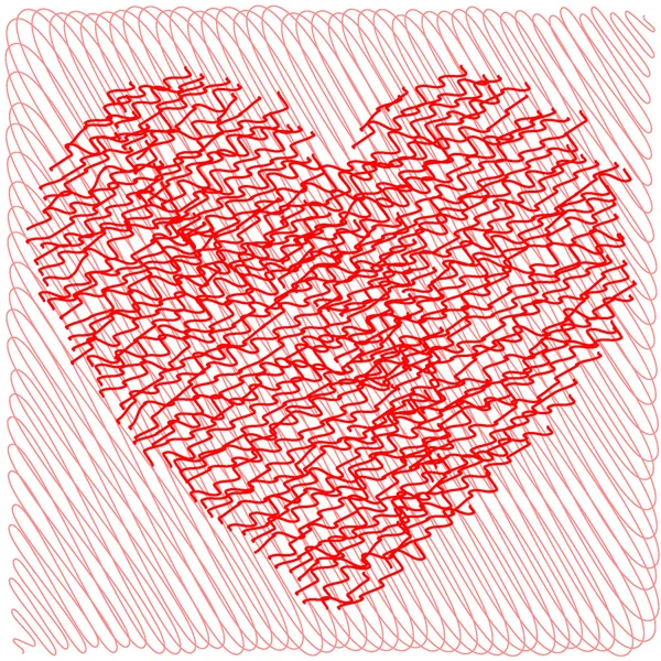 Coeur griffonné — Image vectorielle