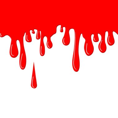 Flowing paint red drops clipart