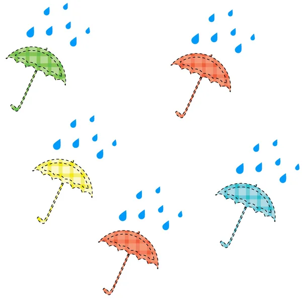 체크 무늬 우산 — 스톡 벡터