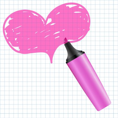 Heart drawn using a marker clipart