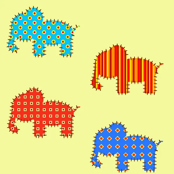 Seamless vector pattern with elephants — Stock Vector