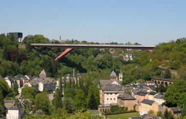 The Grande-Duchesse Charlotte bridge (Red bridge), Luxemburg cit clipart