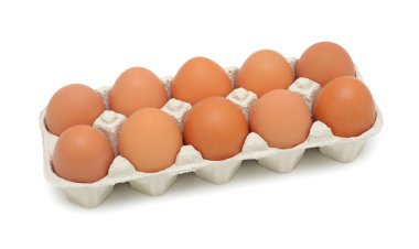 Fresh brown eggs, isolated clipart