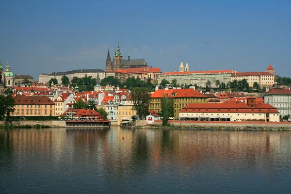 stock image View on river and Prague castle