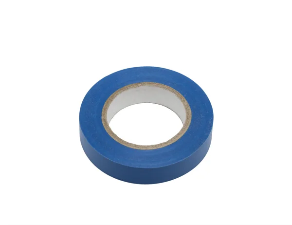 Blue electric insulation tape, isolated — Stock Photo, Image