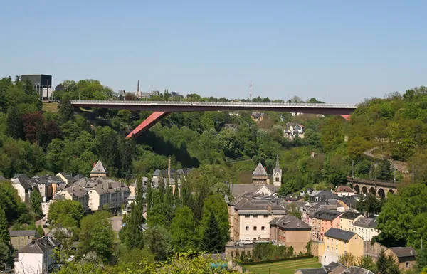 The Grande-Duchesse Charlotte bridge (Red bridge), Luxemburg cit — Stock Photo, Image