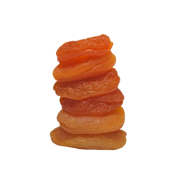Pile of dried apricots, isolated — Stock Photo, Image