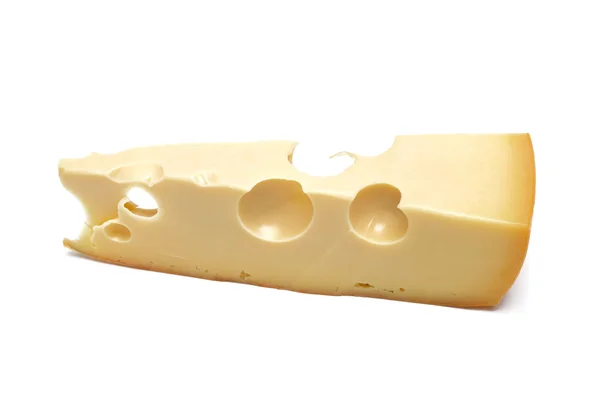 Pedaço de queijo, isolado — Fotografia de Stock