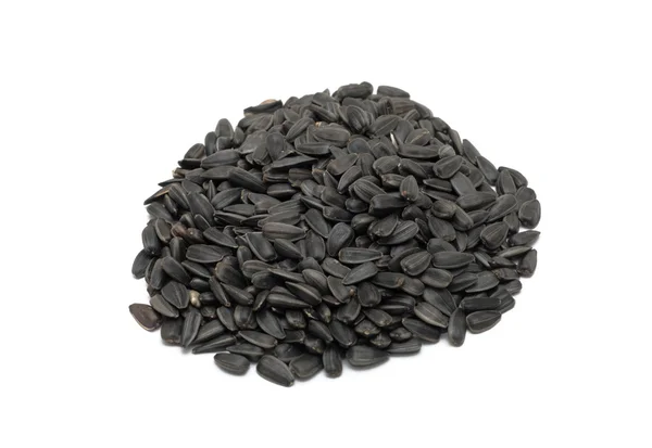 Pile of sunflower seeds, isolated — Stock Photo, Image