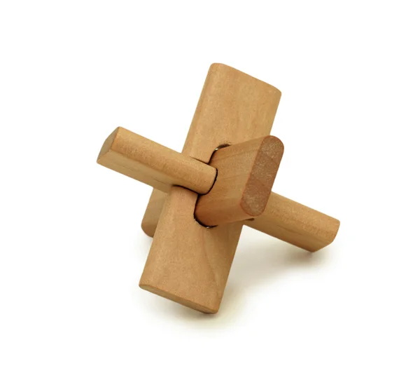 Wooden logical toy, isolated — Stock Photo, Image