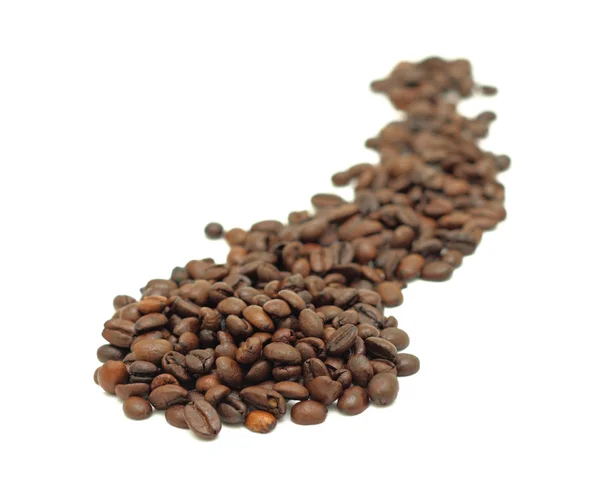 Kávová zrna, izolované — Stock fotografie