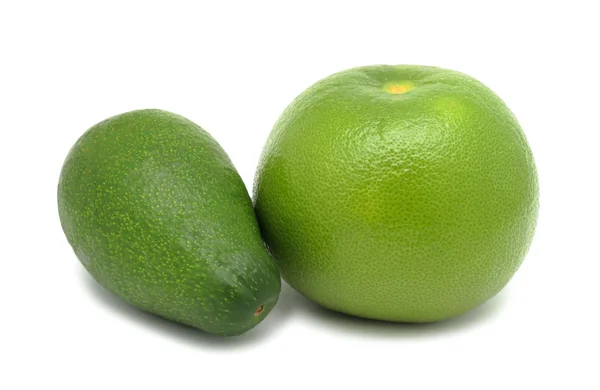 Oroblanco и авокадо, изолированные — стоковое фото