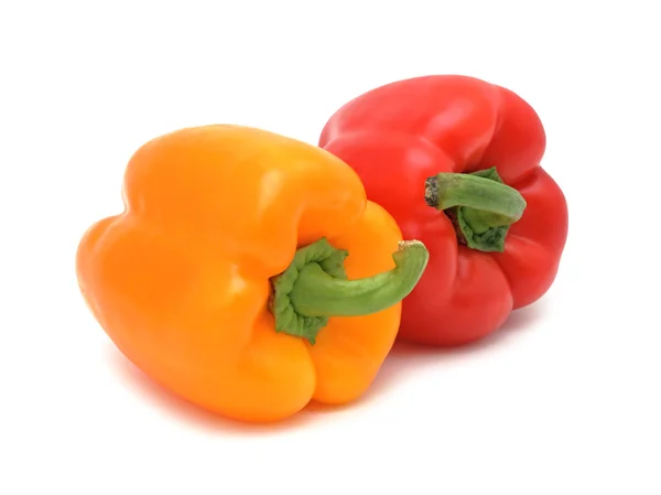 Yellow and red peppers, isolated — Stock Photo, Image
