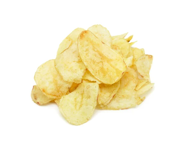 Kupie chipsów ziemniaczanych, na białym tle — Zdjęcie stockowe