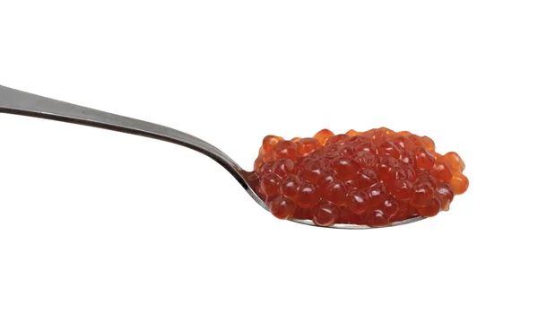 Primer plano de una cuchara con caviar, aislado Imagen de stock