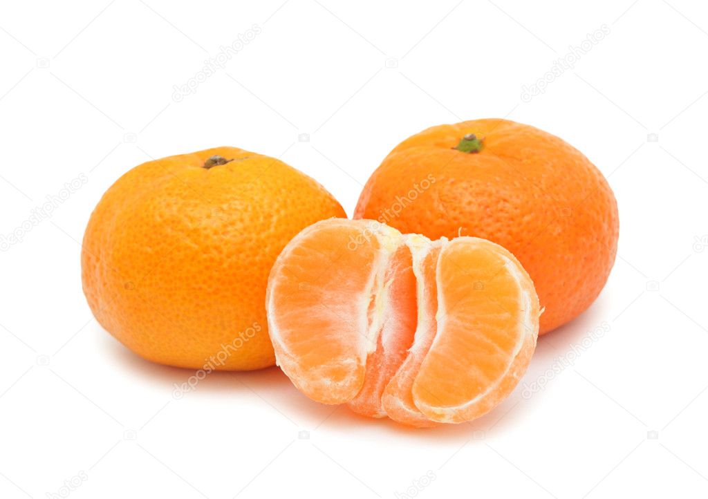 Fresh Tangerines, isolated