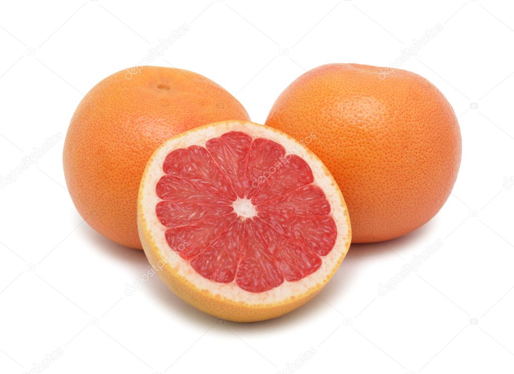Ruby Red Grapefruits, isolated