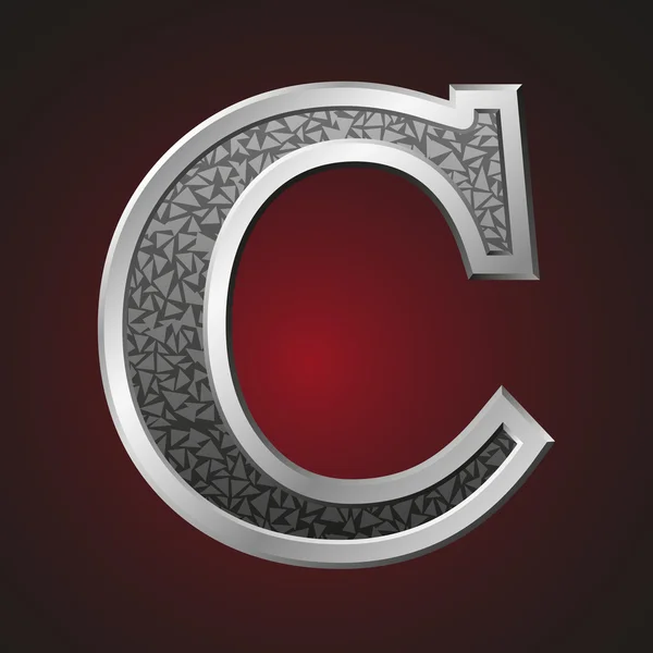 金属字母 c — 图库矢量图片
