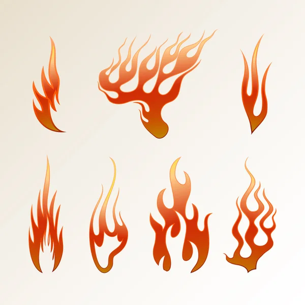 Röd flamma — Stock vektor