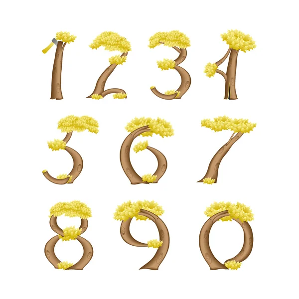 Numbers in the form of a tree — Stock Vector