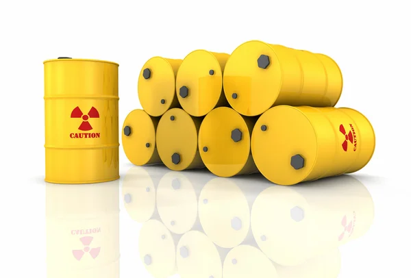 Stack Of Radioactive Barrels — Stock Photo, Image