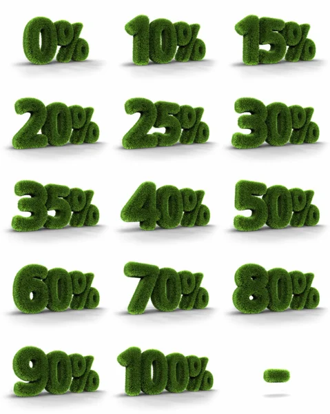 Grass Percent Tags — Stock Photo, Image