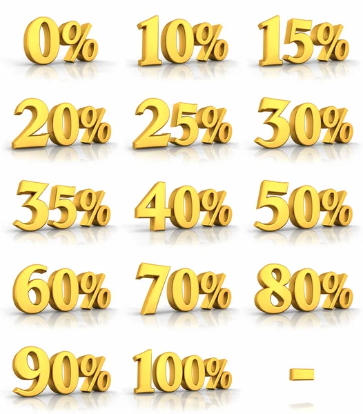 Guld procent Taggar — Stockfoto