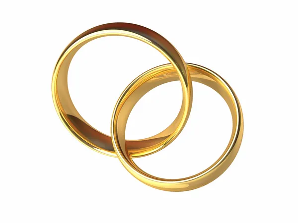 Anéis de casamento de ouro juntos — Fotografia de Stock