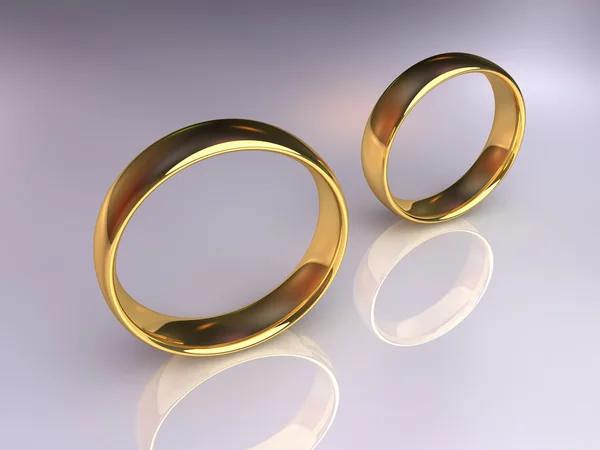 Anéis de casamento Separadamente — Fotografia de Stock