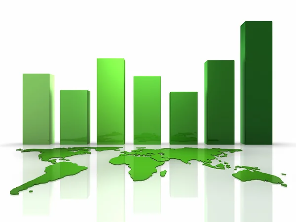 3D firmy zielony wykres — Zdjęcie stockowe