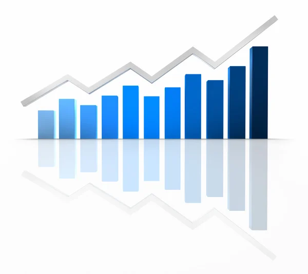 Biznes niebieski wykres — Zdjęcie stockowe