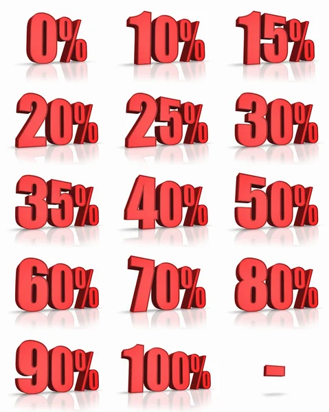 Röd procent Taggar — Stockfoto