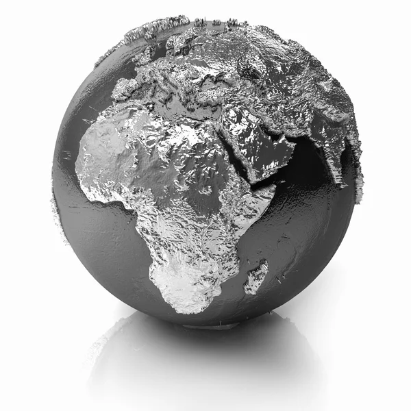 Silver Globe - Africa — Stock Photo, Image