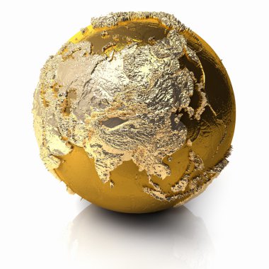 Gold Globe - Asia clipart