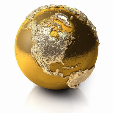 Gold Globe - North America clipart